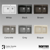 Karran Drop-In Quartz 34" 1-Hole 60/40 Double Bowl Kitchen Sink, Brown