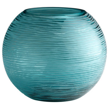 Cyan Large Round Libra Vase 04361, Aqua