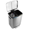 Marco Rectangular 10.5-Gallon Double Bucket Trash Can With Soft-Close Lid
