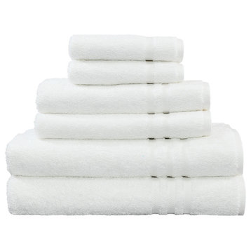 Denzi Towel Set, White, 6 Piece