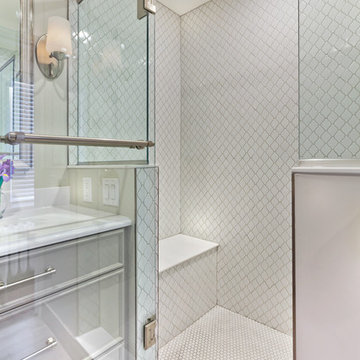 luxurious bath from a powder room