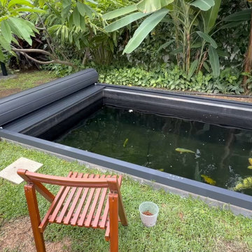 Insulated Aluminum Retractable Roof System for Backyard Koi‑Pond in Singapore