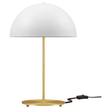 Ideal Metal Table Lamp, White Satin Brass