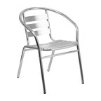 Aluminum Commercial Indoor-Outdoor Stack Chair With Triple Slat Back