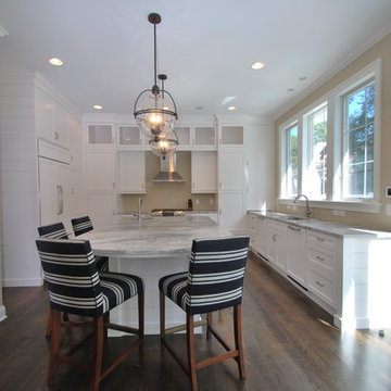 Coastal Open Concept White Kitchen