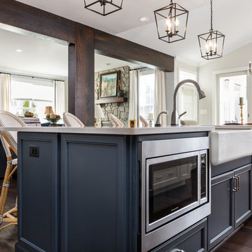 Stunning White and Navy Kitchen