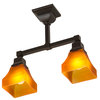 17L Bungalow Frosted Amber 2 LT Semi-Flushmount