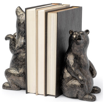 "Sleuth" Grizzly Bear Book Ends
