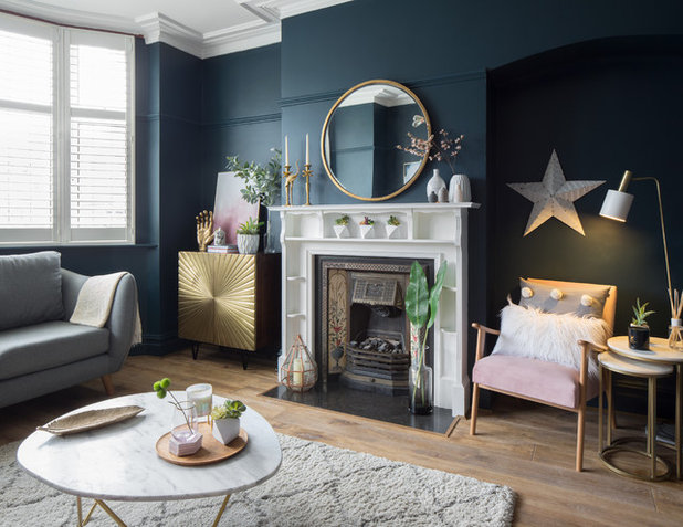 My Room Dark Blue Walls And A Pink Sofa Transform Living Meet The Winners Of Our London Home Design Awards 2018