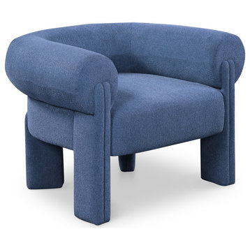 Stefano Upholstered Accent Chair, Navy