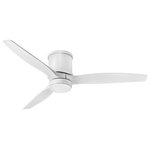 Hinkley Fan - Hinkley Fan 900852FMW-LWD Hover Flush 52" LED Fan in Matte White - Clean and sleek, Hover is a stunning modern upgrade for any project. Available in Brushed Nickel, Graphite, Matte White or Matte Black, Hover comes equipped with integrated LED lighting and DC motor technology to deliver excellent energy efficiency. Hover is so versatile; it can be used for both indoor and outdoor spaces.