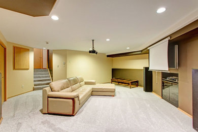 Inspiration for a contemporary basement remodel in DC Metro