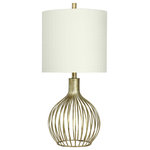 StyleCraft Home Collection - Transitional Metal Lamp in Vintage Gold Finish Drum Shade - Accent your decor with this lovely Table Lamp.