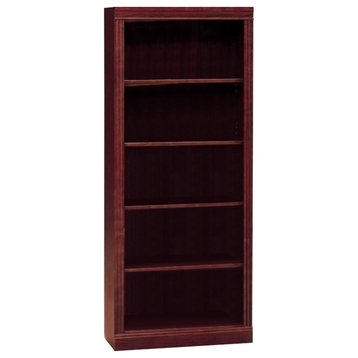 Bowery Hill 5 Shelf Wood Bookcase in Harvest Cherry