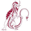 Monster Wall Decal, Dark Red, 24"x27"