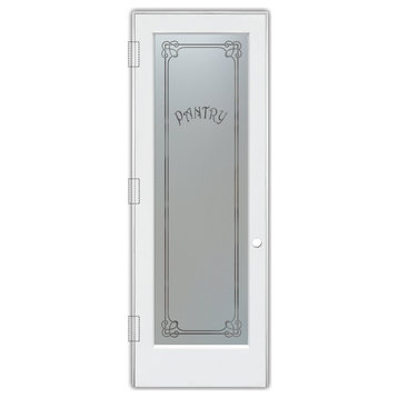 Pantry Door - Enna Harrington - Primed - 30" x 80" - Knob on Right - Push Open