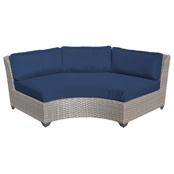 TK Classics Florence Curved Armless Patio Sofa in Navy (Set of 2)