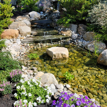 Back Yard Landscape Transformation with Incredible Water Feature