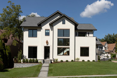 Inspiration for a transitional exterior home remodel in Chicago