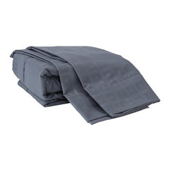 Dreamtex Home - Natalia Cavalletto Box Sheet Set, Gray, King - Sheet And Pillowcase Sets