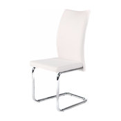 Jolie Leather Side Chair, White