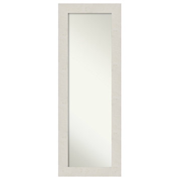 Rustic Plank White Non-Beveled Full Length On the Door Mirror - 19.5 x 53.5 in.