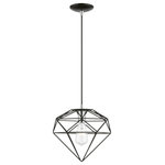 Livex Lighting - Knox 1 Light Pendant, Shiny Black with Polished Chrome Accents - This 1 light Pendant from the Knox collection by Livex Lighting will enhance your home with a perfect mix of form and function. The features include a Shiny Black with Polished Chrome Accents finish applied by experts.