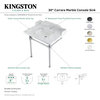 Kingston Brass LMS30M8SQ0ST 30" Carrara Marble Console Sink, Legs