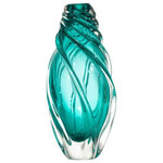 Dale Tiffany - Dale Tiffany AV19233 Aqua Swirl, 12.75" Hand Blown Art Glass Vase, Glass/Clear - Our Aqua Swirl Hand Blown Art Glass Vase adds a trAqua Swirl 12.75 Inc Clear *UL Approved: YES Energy Star Qualified: n/a ADA Certified: n/a  *Number of Lights:   *Bulb Included:No *Bulb Type:No *Finish Type:Clear