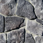 Mountain View Stone - Field Stone, Midnight, Sample - Mountain View Stone field stone midnight is a classic natural stone profile. The authentic rugged character captured in this pattern is truly remarkable. The timeless shapes and textures of field stone are reminiscent of stones found on farms across the country. Field stone is also known as random rock and is commonly combined with other patterns such as ledge stone to create an old-style rustic look. Field stone is a stone veneer product measuring 1" to 2" thick and therefore thinner than traditional stone siding for easier, lighter handling. All our manufactured stone veneer products are suitable for interior applications such as stone accent walls or stone fireplaces as well as exterior applications such as stone veneer siding. Mountain View Stone field stone is available in boxes of 10 square foot flats, boxes of 6 lineal foot matching corners, and 150 square foot bulk crates. Samples are available on all of our brick veneer and stone veneer products.