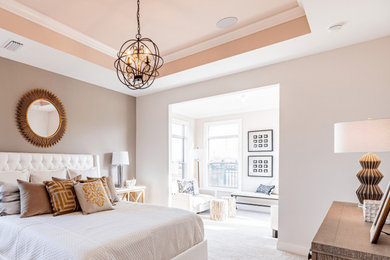 Mid-sized master carpeted bedroom photo in Other