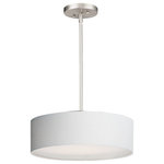 Maxim - Maxim Prime 16"W LED Pendant 10224WLSN, Satin Nickel - This collection of LED drum fixtures feature many options of fabric shades with an internal acrylic diffuser which twist locks into place. The result is a crisp clean look without any exposed screws or knobs. Whether you are looking for residential or commercial, there is sure to be a combination for your application.