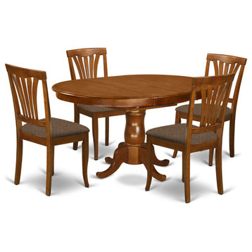Poav5-Sbr-C, 5-Piece Dining Room Set, Dinette Table and 4 Dining Chairs