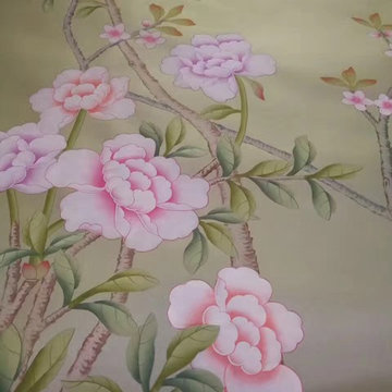 Oriental silk wallpaper in China-Details