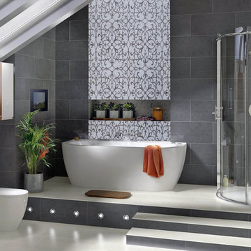 Patterned Floral Design on Marble Mosaic Tile Art I Mozaico