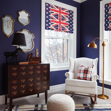 Quick Fix Washable Roman Window Shades Flat Fold , Union Flag
