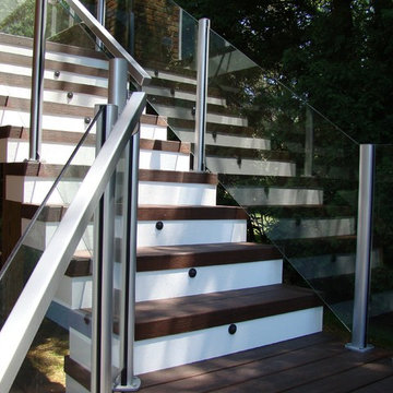 Trex Deck with Glass Rails in Bloomfield Hills Michigan