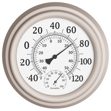 Wall Thermometer Decorative Indoor/Outdoor Temperature and Hygrometer Gauge