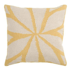 Gold and Ivory Square Pillow by Surya - Home Decor