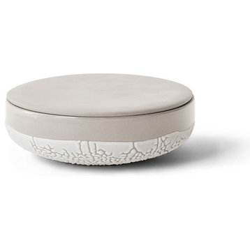 Lichen Ivory Ceramic Box, 2"
