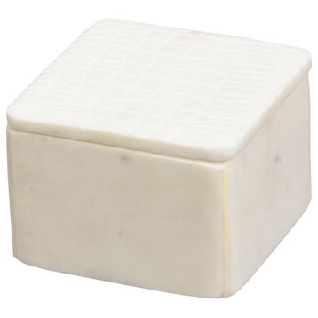 White Marble Box, Lid, Small