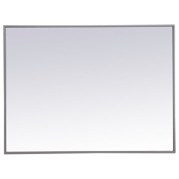 Elegant Decor MR42736GR Metal Frame Rectangle Mirror, 27"x36", Gray