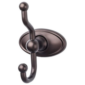 Bath Double Hook - Oil Rubbed Bronze - Oval Back Plate, TKED2ORBC