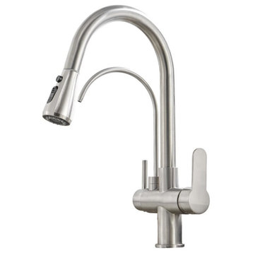 Antique Gold/Black/Chrome Touch Sensor Kitchen Faucet Mixer Tap with Swivel, Brushed Nickel