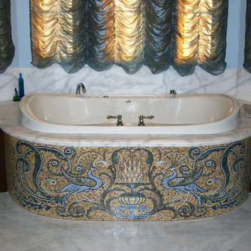Byzantine Stone Peacock Mural Bath