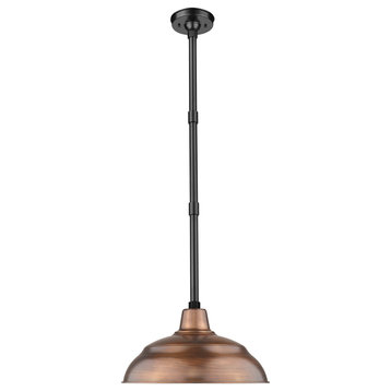1 Light 17 in. Copper RLM Warehouse Shade