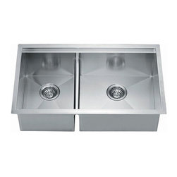 Dawn Undermount Square Double Bowl Sink (Small Bowl on Left) DSQ301515 - Kitchen Sinks