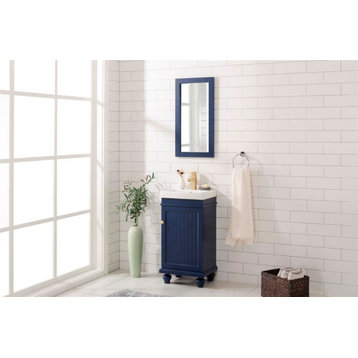 Legion Furniture Dawson Single Sink Vanity, Blue, 18"