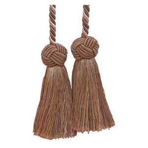 Taupe Black 4/" Double Tassel Tieback Midnight Meadow Invidual