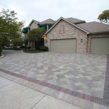 Brick Paver Driveway with Banding
